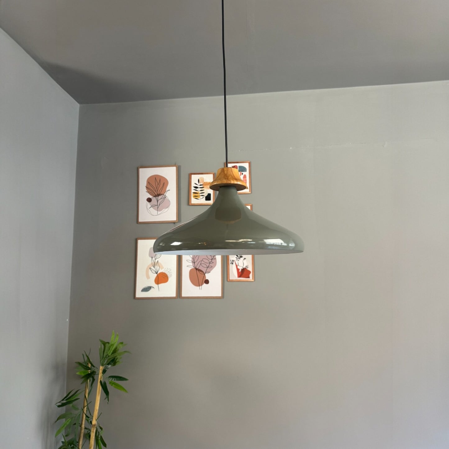 Pendelleuchte Champion J Holz Metall Ø35cm, Modern Hängelampe