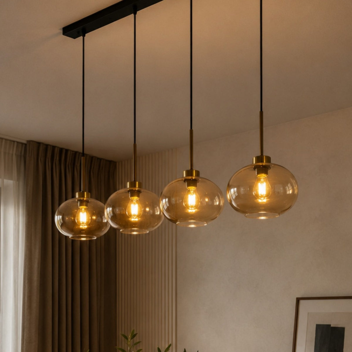 Pendelleuchte Solvia Vintage Glas, 25 cm Retro-Hängelampe