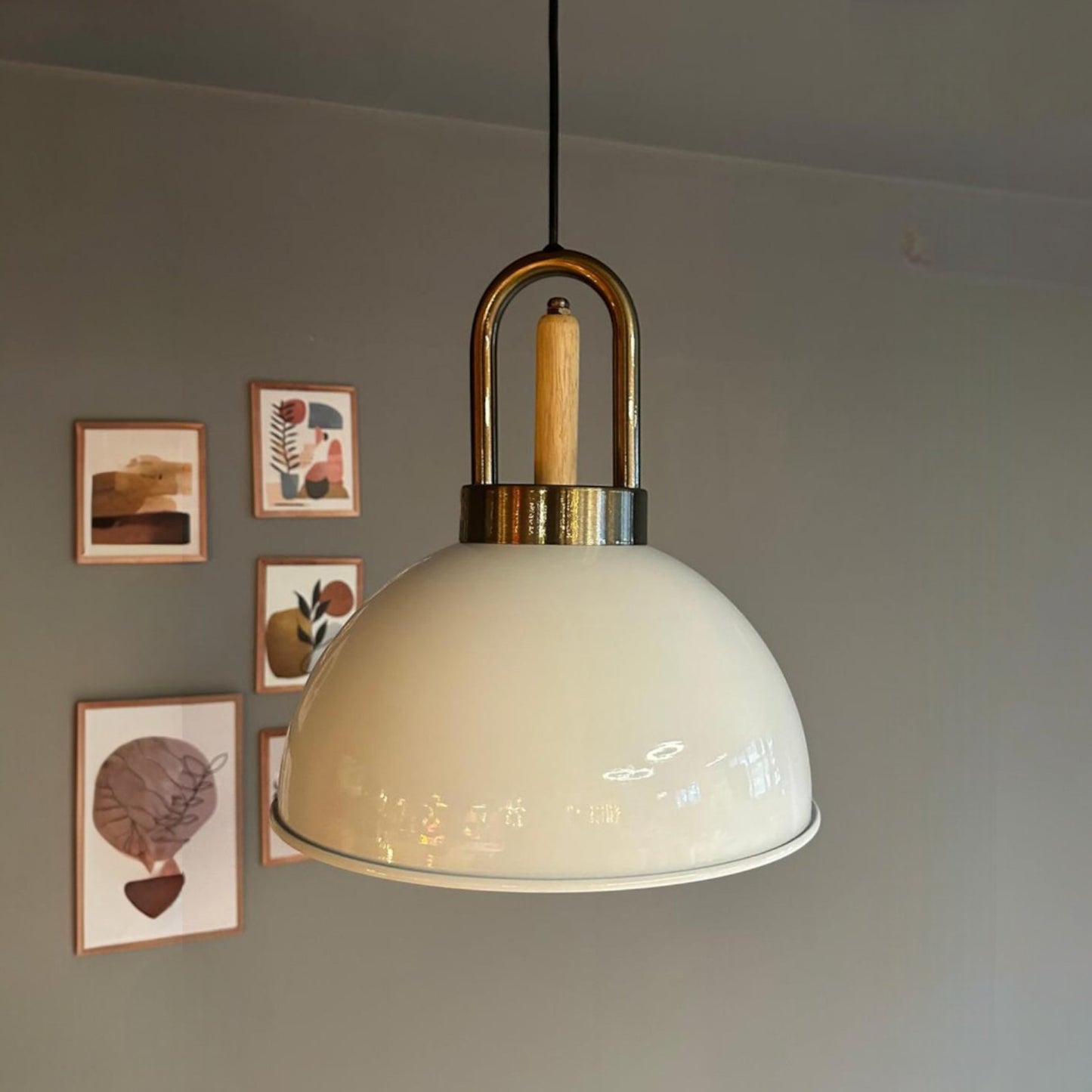 Pendelleuchte Yimpi Locke Holz Metall, Modern Hängelampe