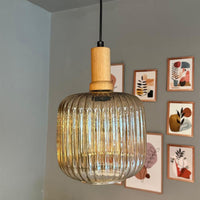 Mopa Glas Honig Farbe Einzel Kronleuchter Retro Pendelleuchte