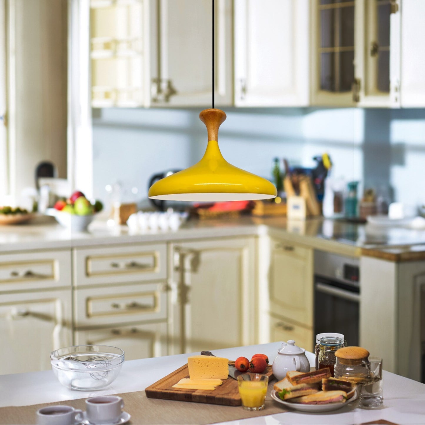 Pendelleuchte Champion Pendelleuchte aus Holz, 35 cm Hängelampe Metall E27