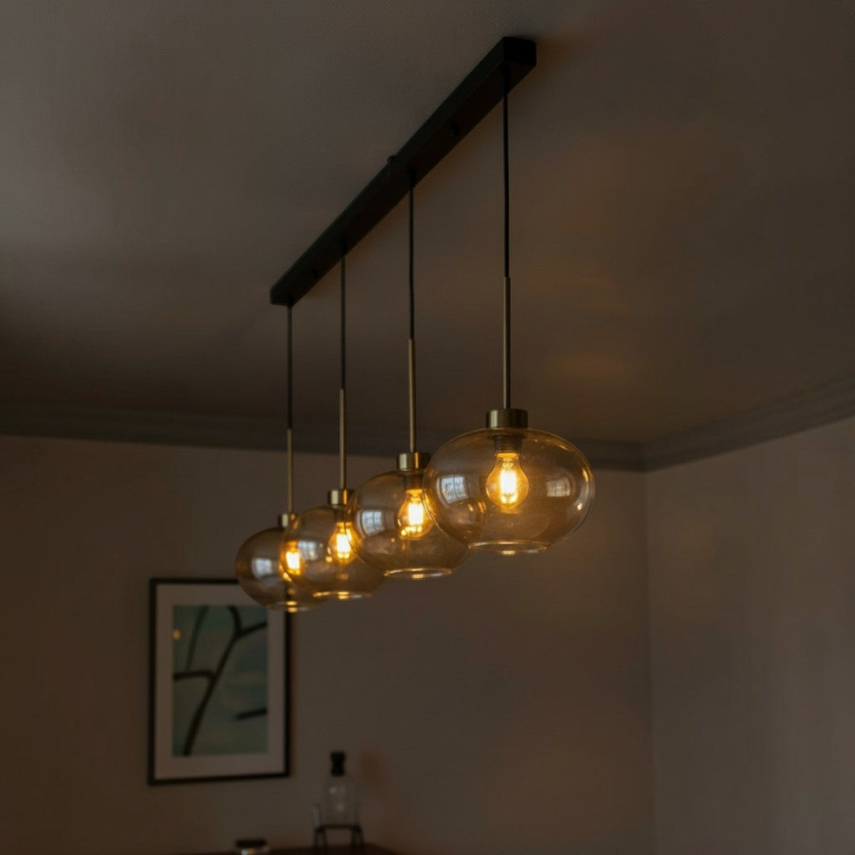 Pendelleuchte Solvia Vintage Glas, 25 cm Retro-Hängelampe