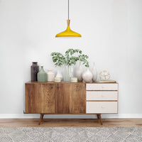 Pendelleuchte Champion Kegel Holz-Kopfteil 35 cm Metall E27 Modern Pendelleuchte