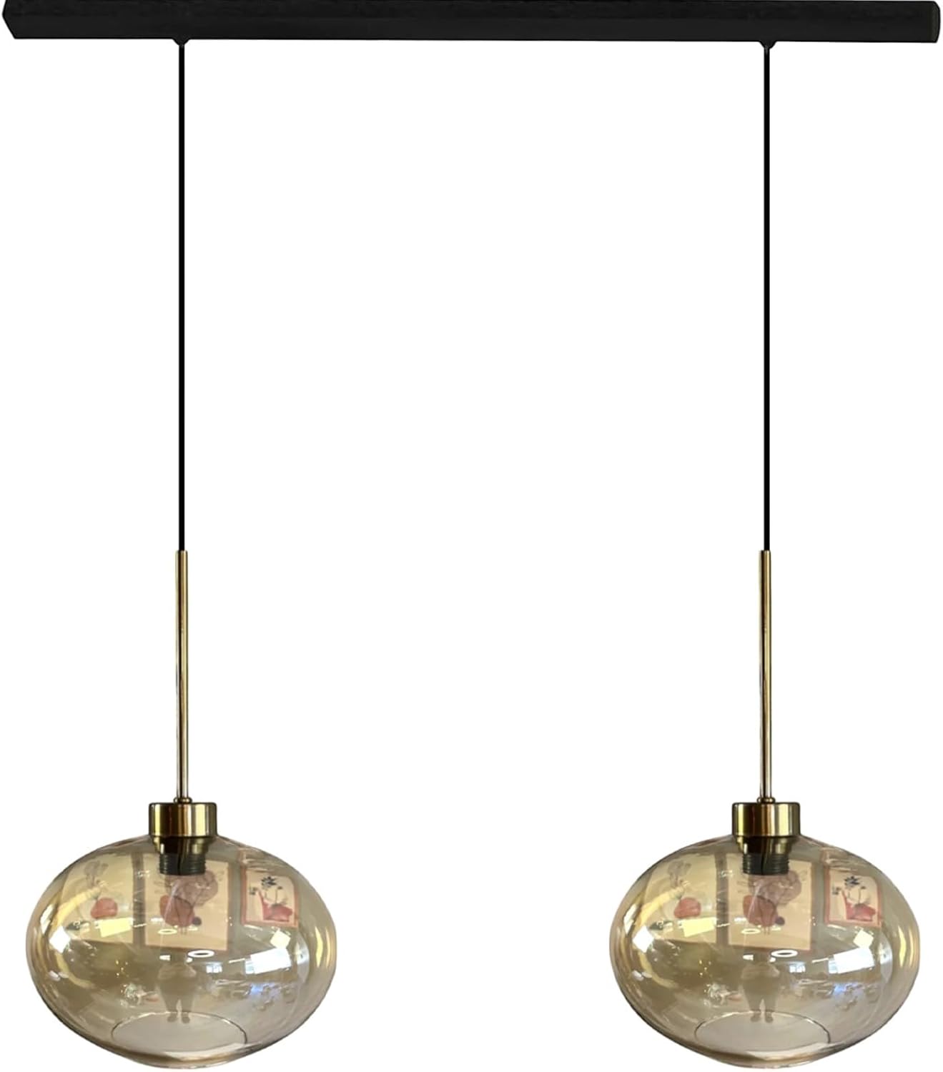 Pendelleuchte Solvia Vintage Glas, 25 cm Retro-Hängelampe