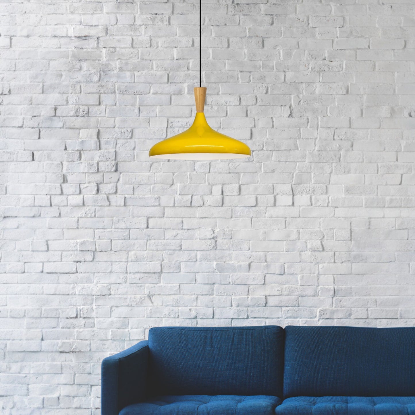 Pendelleuchte Champion Kegel Holz-Kopfteil 35 cm Metall E27 Modern Pendelleuchte