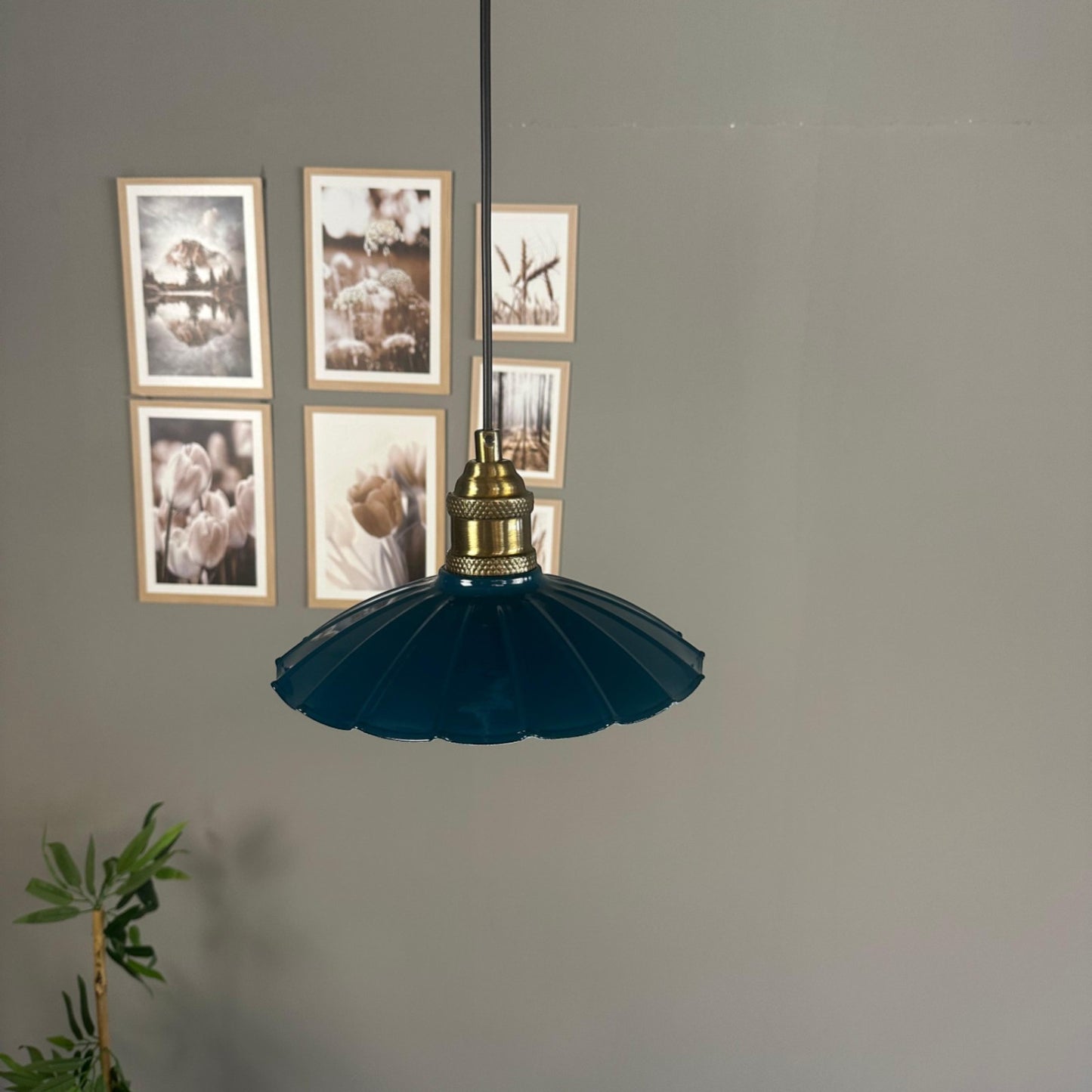 Pendelleuchte Risso Holz Metall, Modern Hängelampe ohne Leuchtmittel