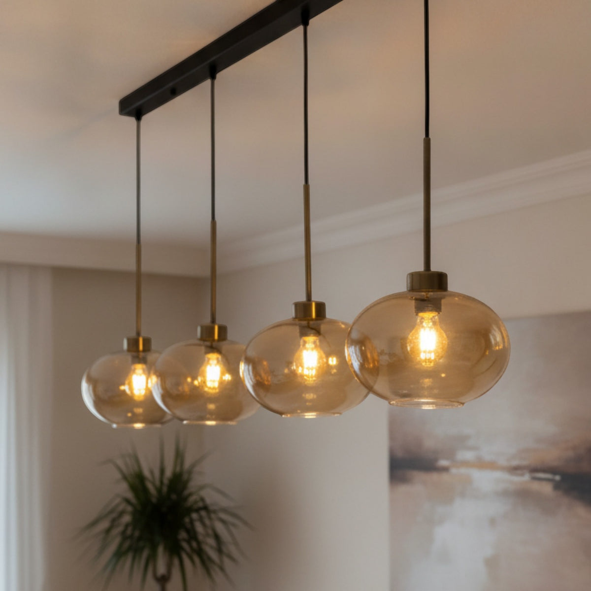 Pendelleuchte Solvia Vintage Glas, 25 cm Retro-Hängelampe