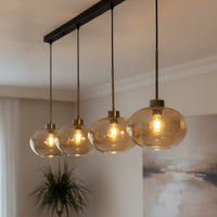 Pendelleuchte Solvia Vintage Glas, 25 cm Retro-Hängelampe