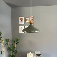 Pendelleuchte Champion J Holz Metall Ø35cm, Modern Hängelampe