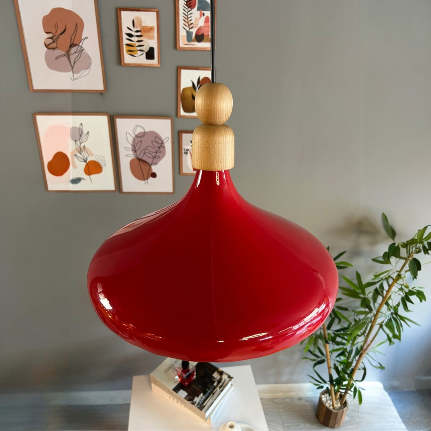 LED Pendelleuchte Perle Holz Metall Ø35 cm, E27, Modern Pendelleuchte