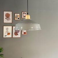 Pendelleuchte Carmelo Holzkopf Ø35 cm, Metall Hängelampe