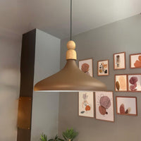 Bamyum Champion Holz Metall E27 Moderne Pendellampe