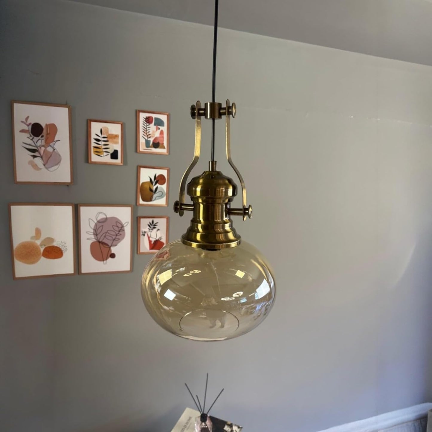 Pendelleuchte Solvia Vintage Glas, 25 cm Retro-Hängelampe