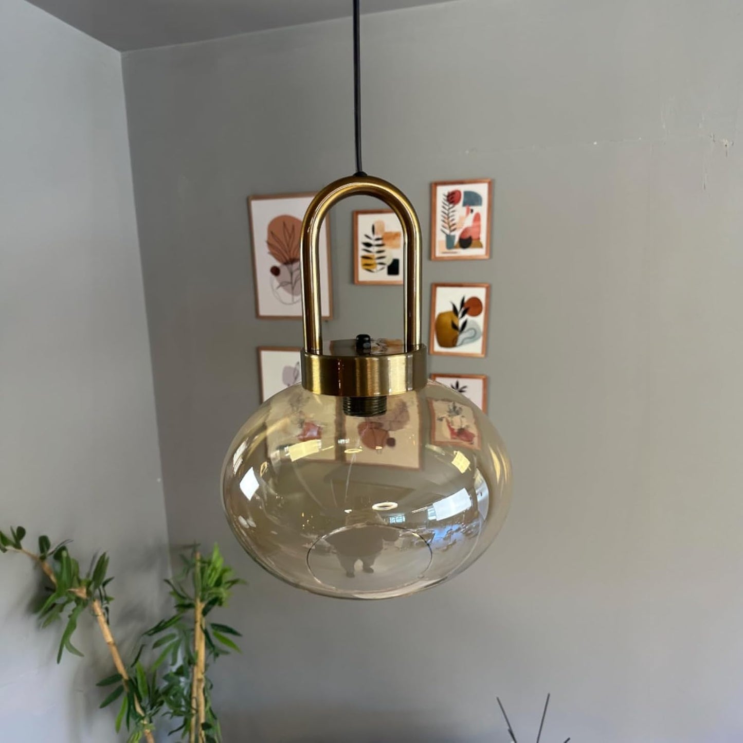 Pendelleuchte Solvia Vintage Glas, 25 cm Retro-Hängelampe