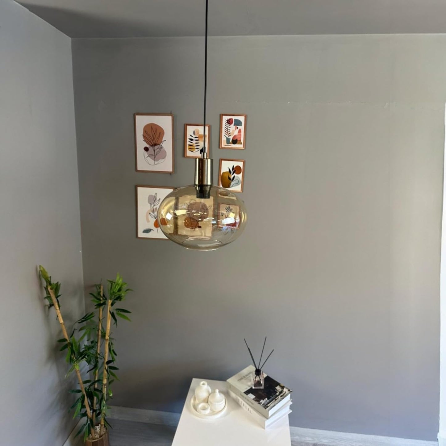 Pendelleuchte Solvia Vintage Glas, 25 cm Retro-Hängelampe