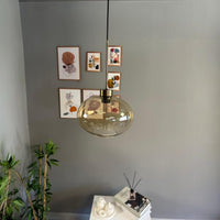 Pendelleuchte Solvia Vintage Glas, 25 cm Retro-Hängelampe