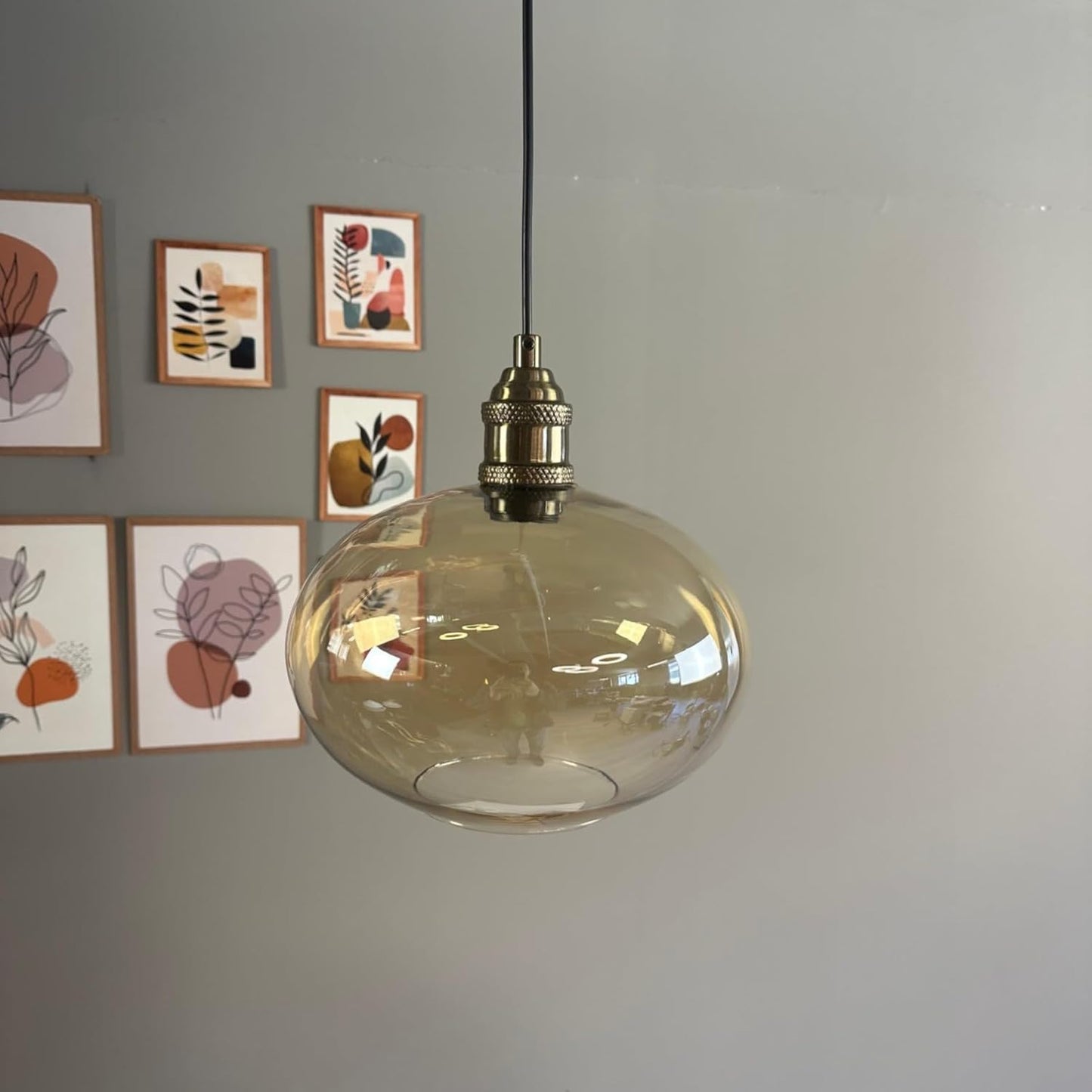 Pendelleuchte Solvia Vintage Glas, 25 cm Retro-Hängelampe