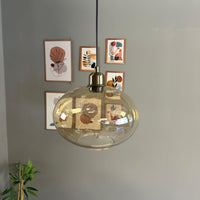 Pendelleuchte Solvia Vintage Glas, 25 cm Retro-Hängelampe