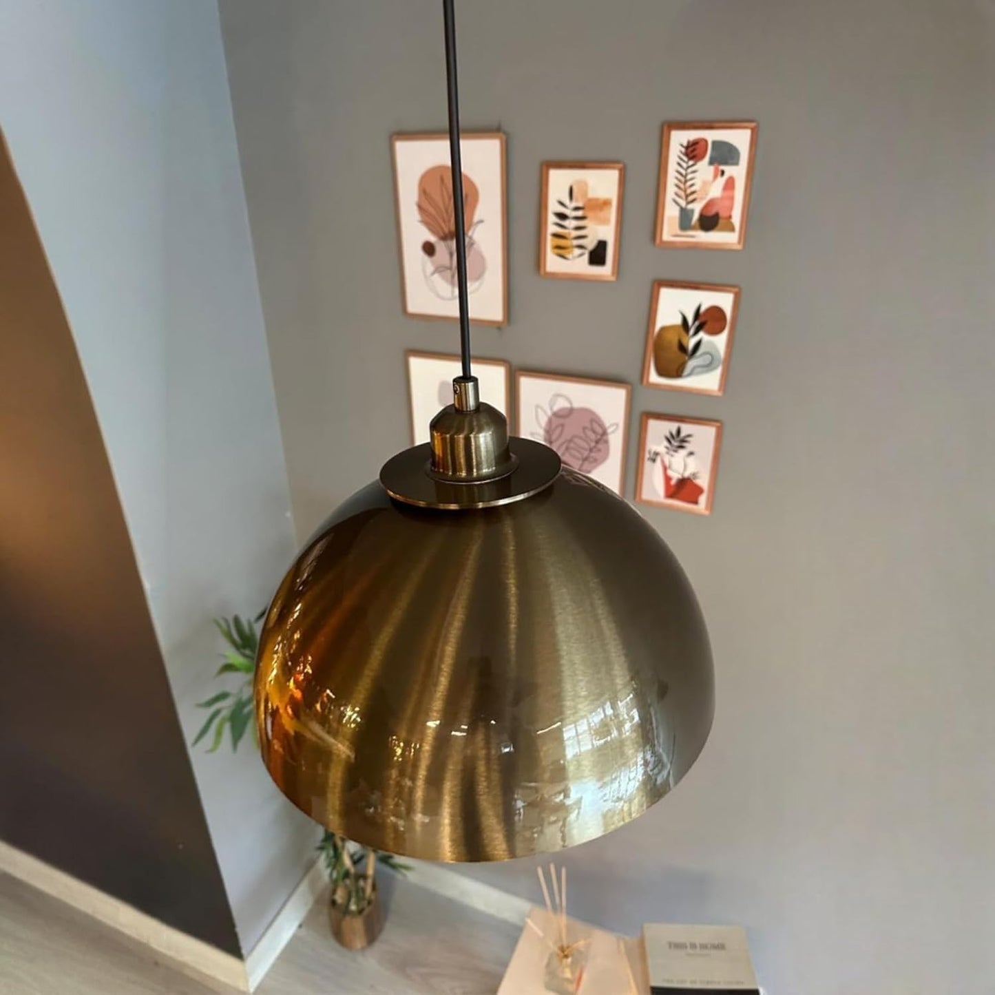 Yimpi Pendelleuchte 30 cm Kupferfarbe Vintage Pendelleuchte