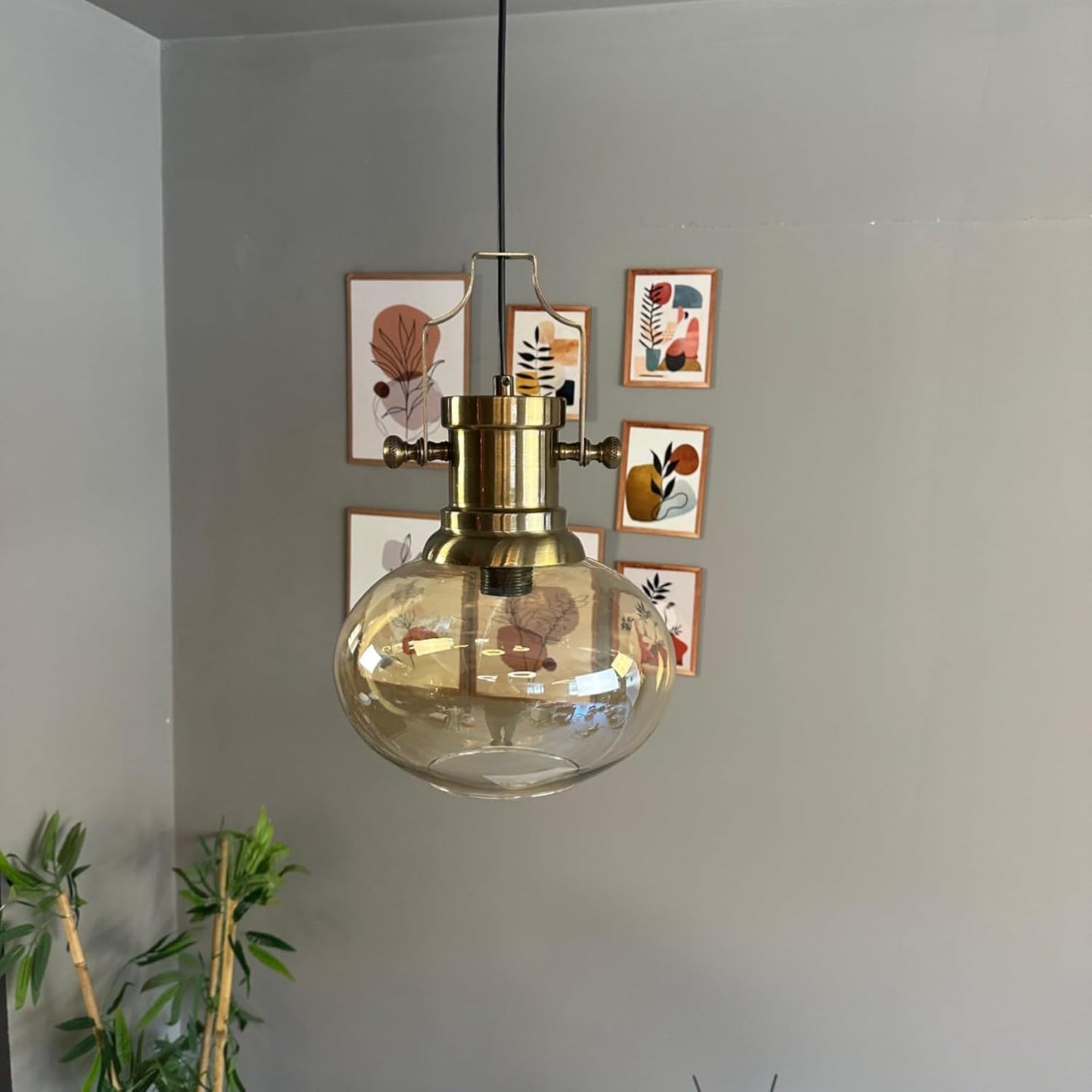 Pendelleuchte Solvia Vintage Glas, 25 cm Retro-Hängelampe