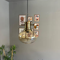 Pendelleuchte Solvia Vintage Glas, 25 cm Retro-Hängelampe