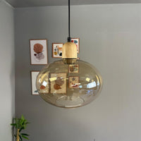 Pendelleuchte Solvia Vintage Glas, 25 cm Retro-Hängelampe