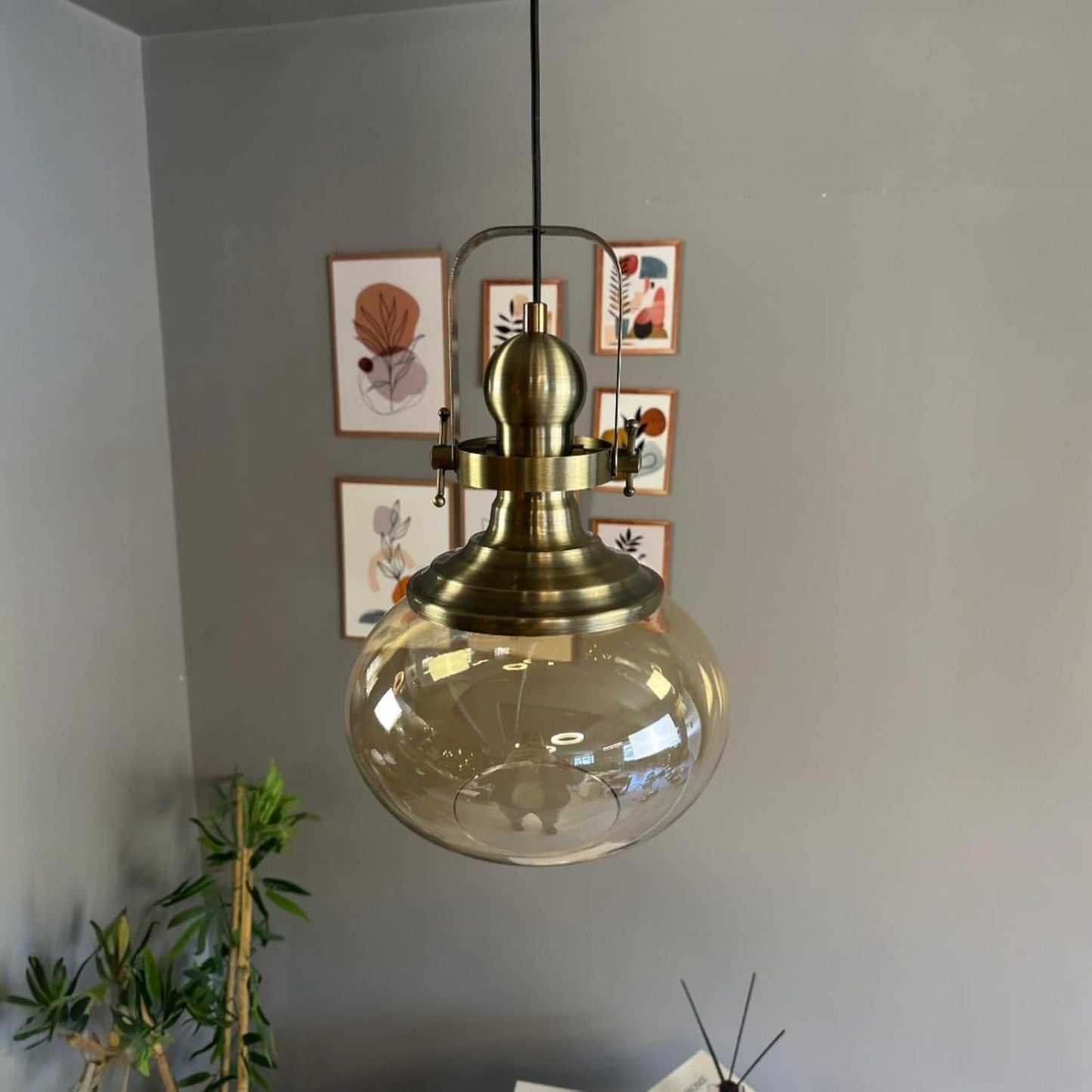 Pendelleuchte Solvia Vintage Glas, 25 cm Retro-Hängelampe