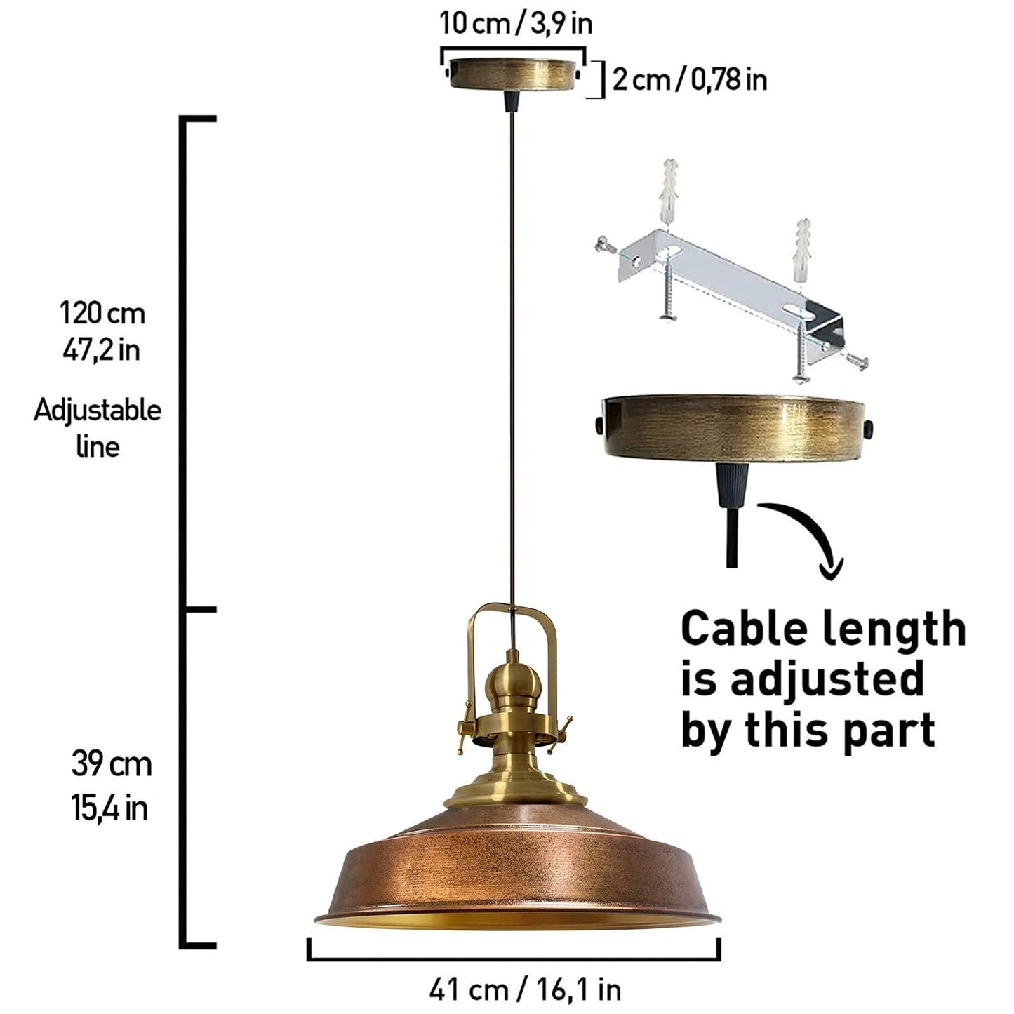 Pendellampe Vintage, Neo-Asletl Lampe Groß Lampe