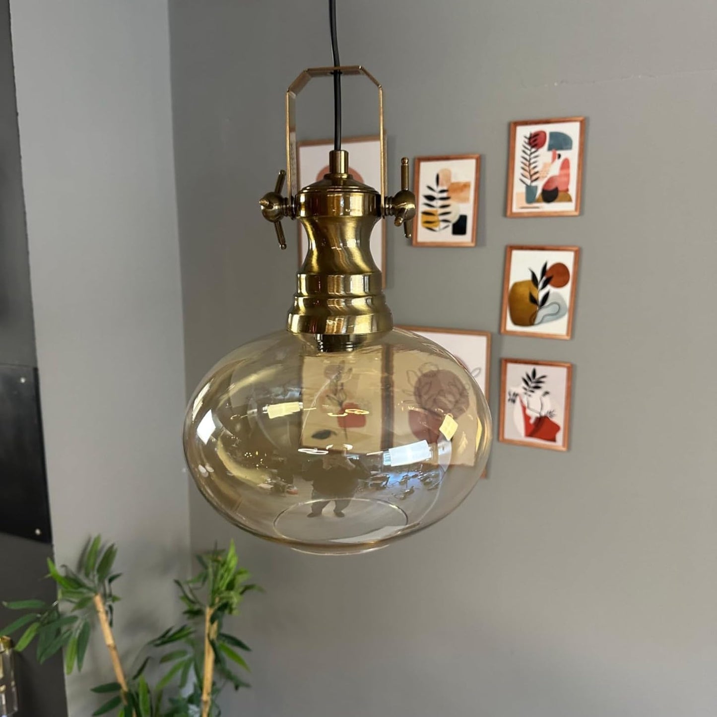 Pendelleuchte Solvia Vintage Glas, 25 cm Retro-Hängelampe