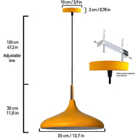 Pendelleuchte Metall Lampe I Champion I Holz Ø35 cm Metall E27 Hängelampe