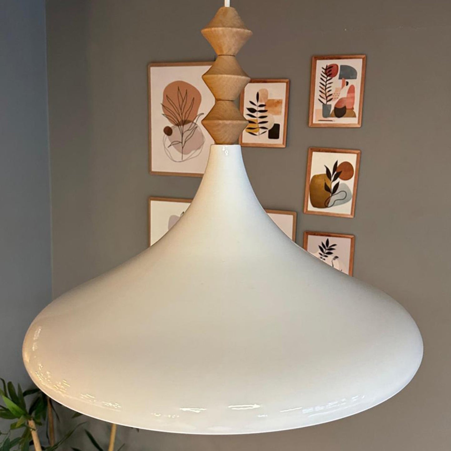 Pendelleuchte Champion XL Q Holz Metall, Modern Hängelampe