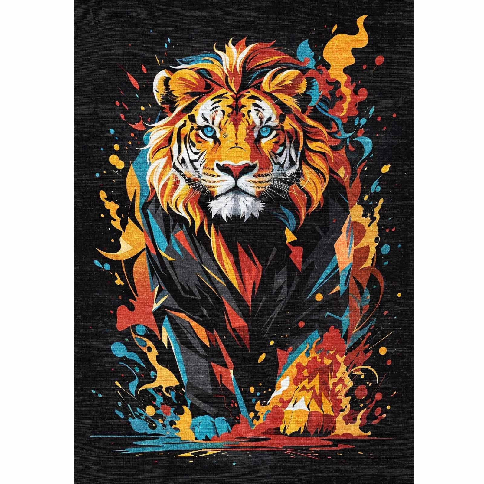 Lions Gamer Bedruckter Teppich Chenille-Druck Maschinell Hergestellt, Videospiel Waschbarer Teppich