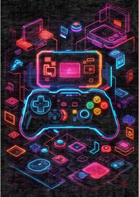 Gamer Teppich Console, Chenille Druck, maschinell gefertigt für das Gaming Zimmer