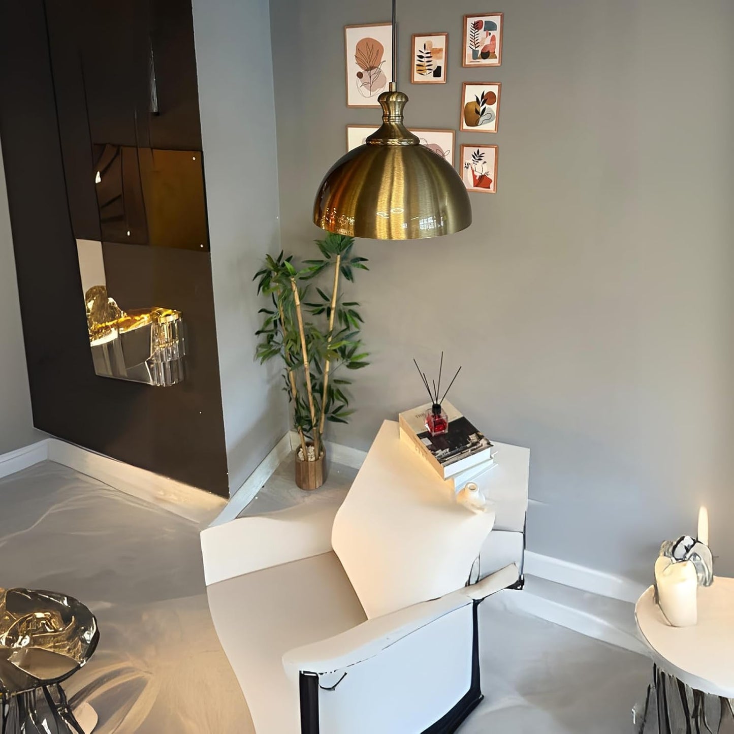 Yimpi Pendelleuchte 30 cm Kupferfarbe Vintage Pendelleuchte