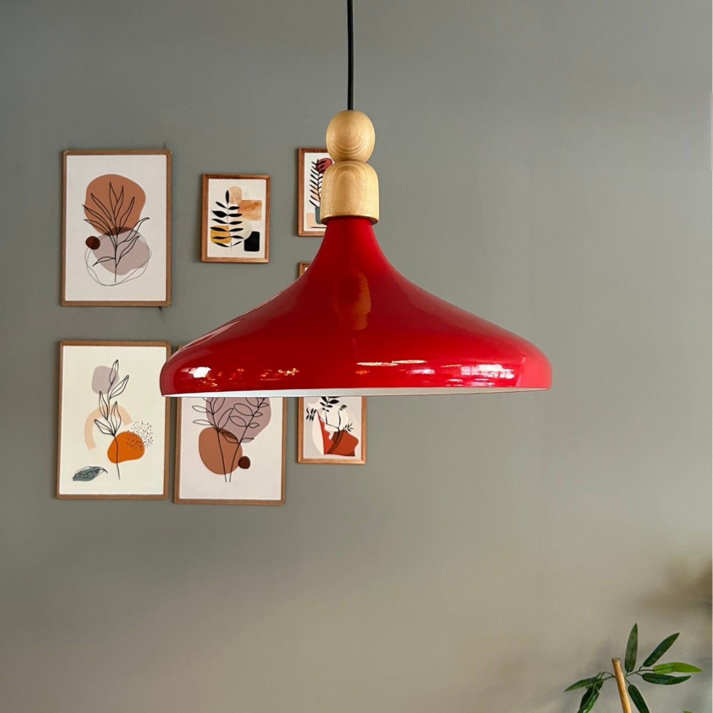 LED Pendelleuchte Perle Holz Metall Ø35 cm, E27, Modern Pendelleuchte