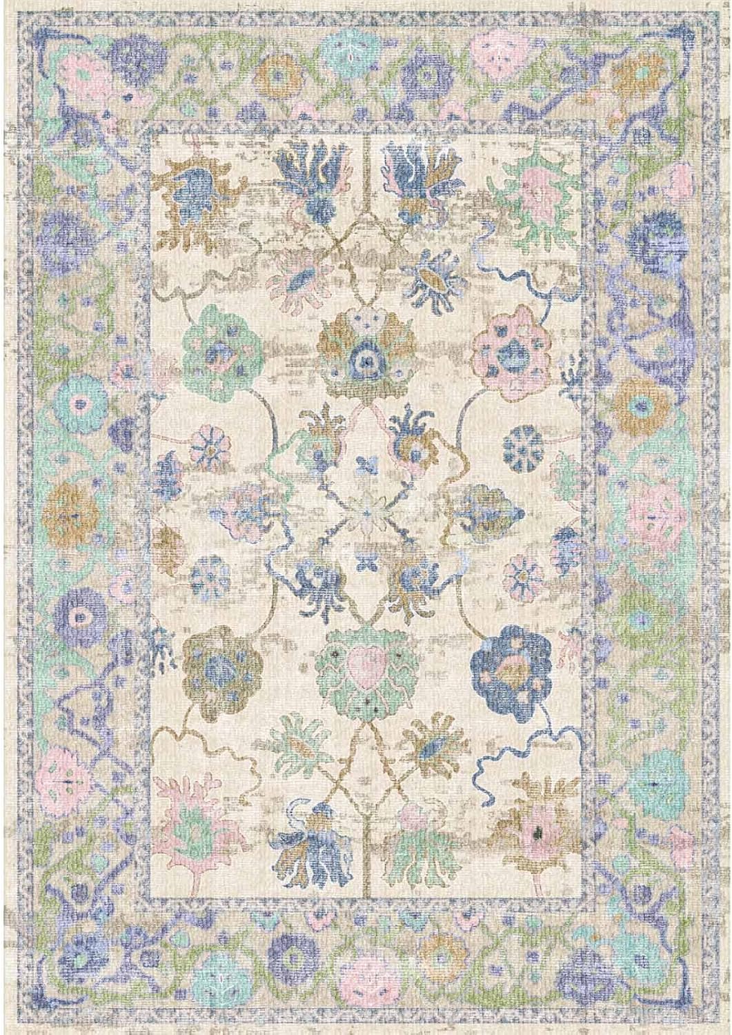 Bedruckter Teppich Simay Chenille Print Maschinell hergestellt, waschbarer Vintage-Teppich