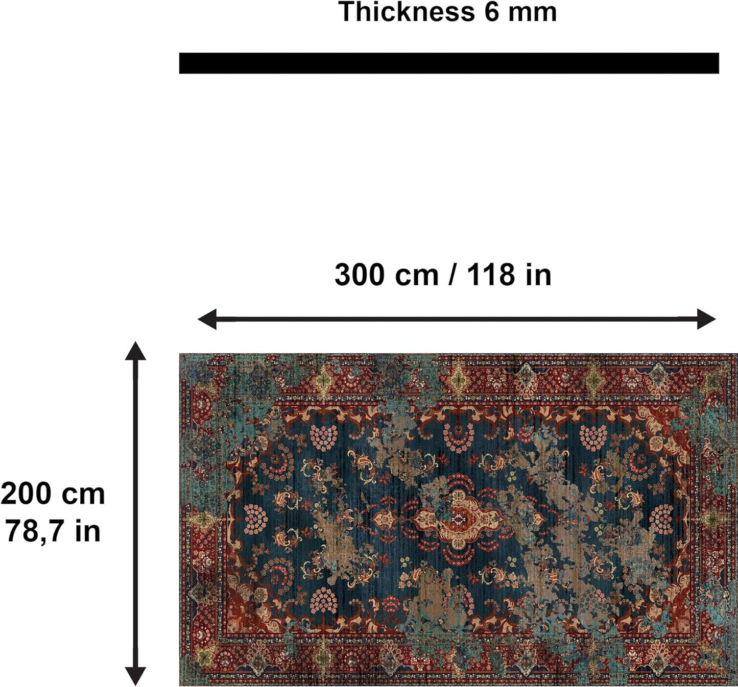 Kinevart Bedruckter Teppich Chenille-Druck Maschinell Hergestellt