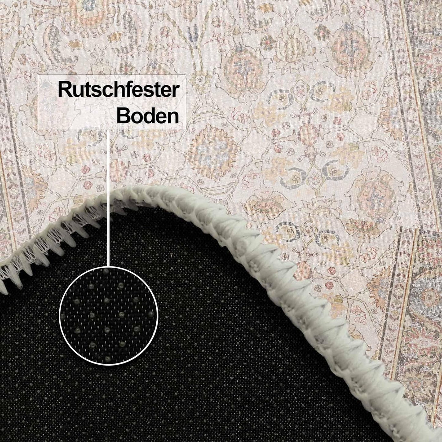 Bedruckter Teppich Tasle Chenille Print Maschinell hergestellt, waschbarer Vintage-Teppich