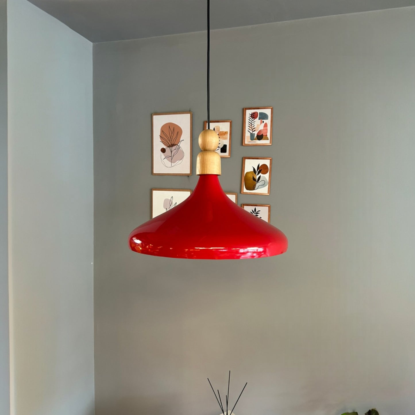 LED Pendelleuchte Perle Holz Metall Ø35 cm, E27, Modern Pendelleuchte