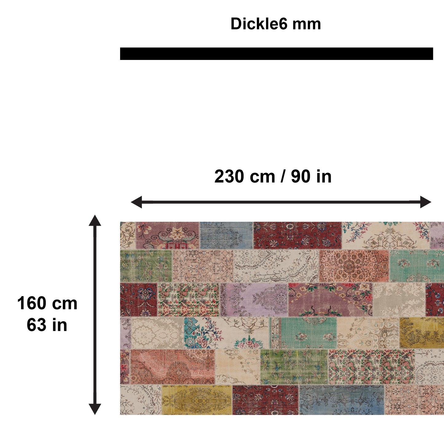 Afra Bedruckter Teppich Chenille-Druck Maschinell Hergestellt