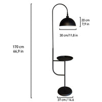 Stehlampe Gorkiede Stehleuchte Metall, E27 Fassung, verstellbarer Lampenschirm, Stehleuchte mit Ablage