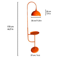 Stehlampe Gorkiede Stehleuchte Metall, E27 Fassung, verstellbarer Lampenschirm, Stehleuchte mit Ablage