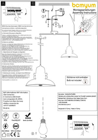 Hängelampe Metall E27 Fassung