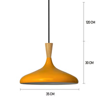 Champion Pendelleuchte aus Holz, 35 cm Hängelampe Metall E27 Moderne Lampe