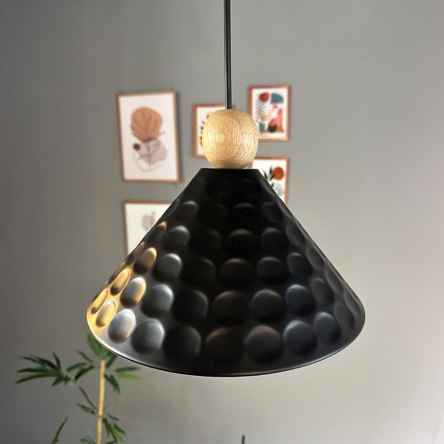 Rummy Pendelleuchte aus Holz, 24 cm Hängelampe Metall E27