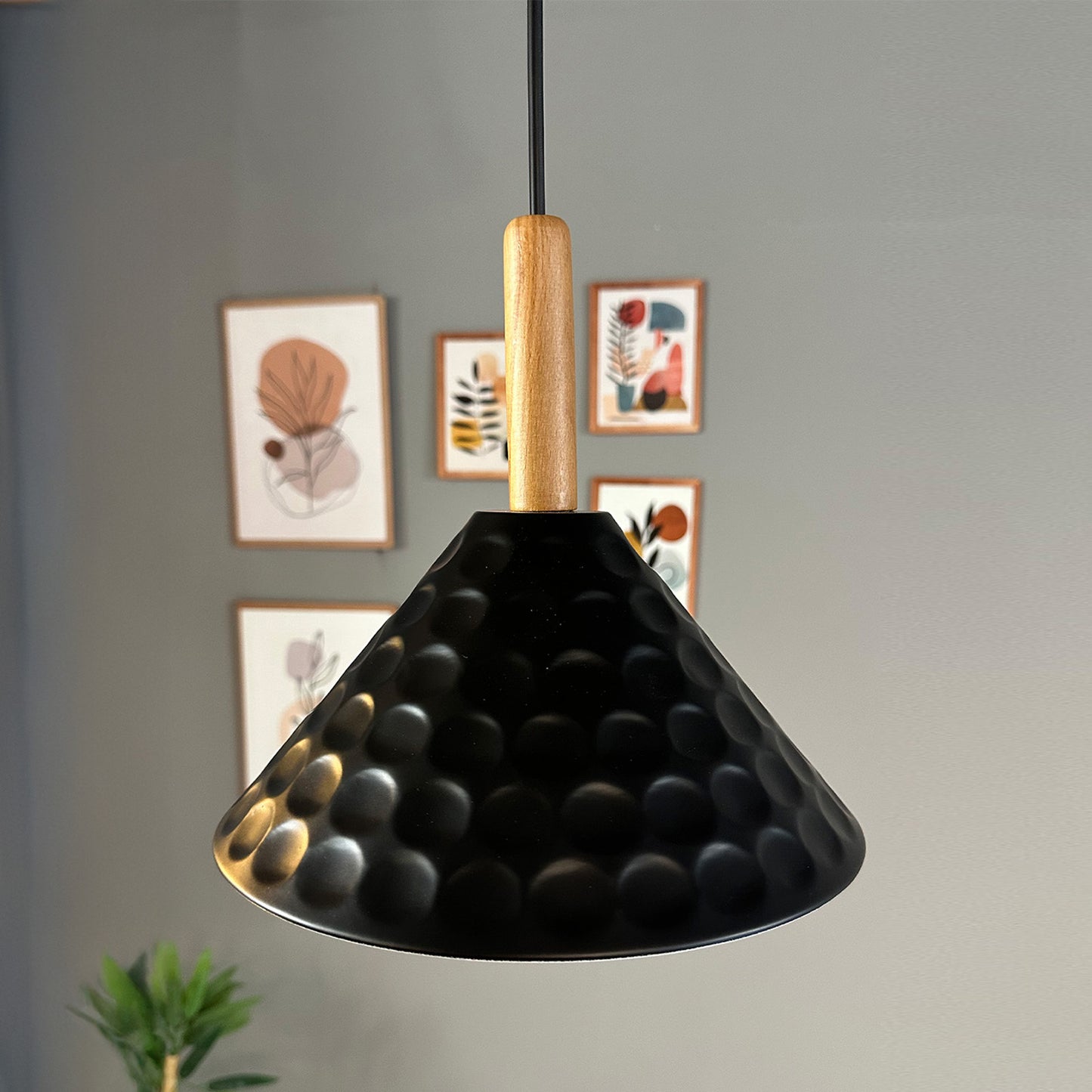Rummy Pendelleuchte aus Holz, 24 cm Hängelampe Metall E27