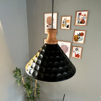 Rummy Pendelleuchte aus Holz, 24 cm Hängelampe Metall E27