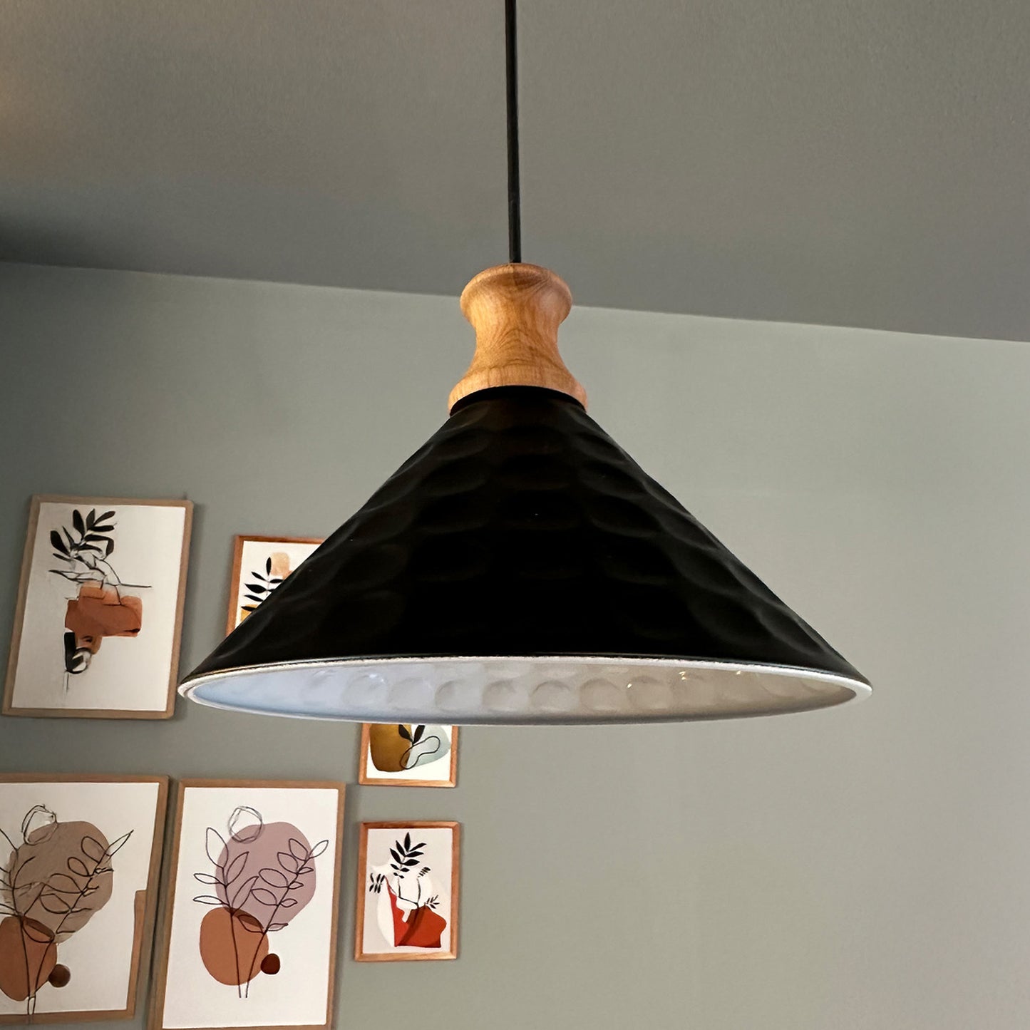 Rummy Pendelleuchte aus Holz, 24 cm Hängelampe Metall E27