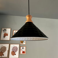 Rummy Pendelleuchte aus Holz, 24 cm Hängelampe Metall E27