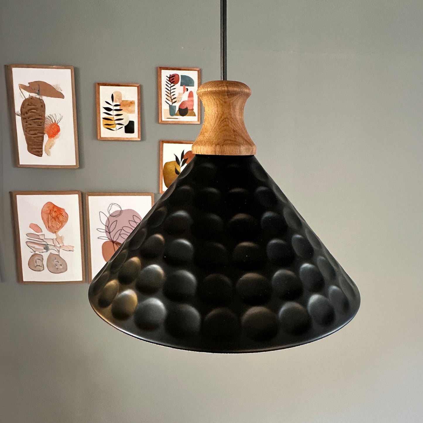 Rummy Pendelleuchte aus Holz, 24 cm Hängelampe Metall E27
